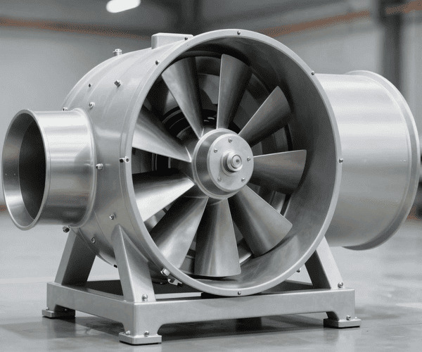 Круглый канальный осевой пылевой вентилятор в металлическом корпусе ВЦП