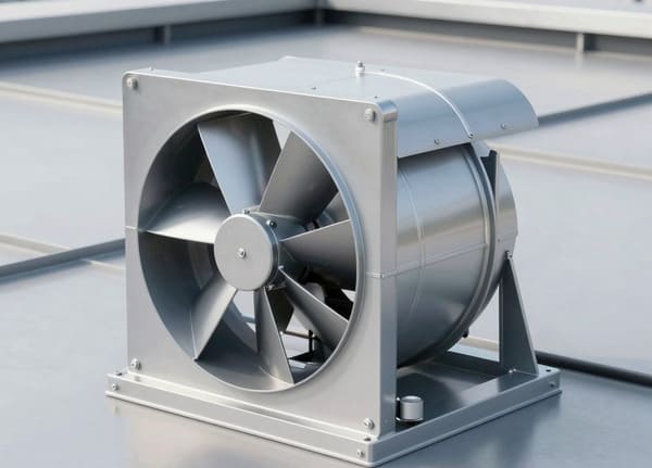 Компактный канальный осевой вентилятор в квадратном металлическом корпусе типа ВКОП